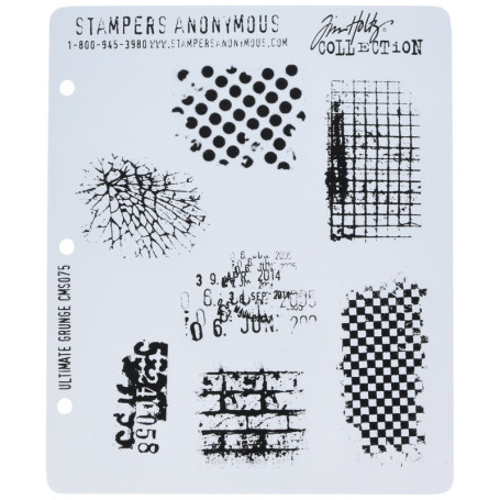 Ensemble de Tampons en Caoutchouc Étirable Tim Holtz - Motif Grunge