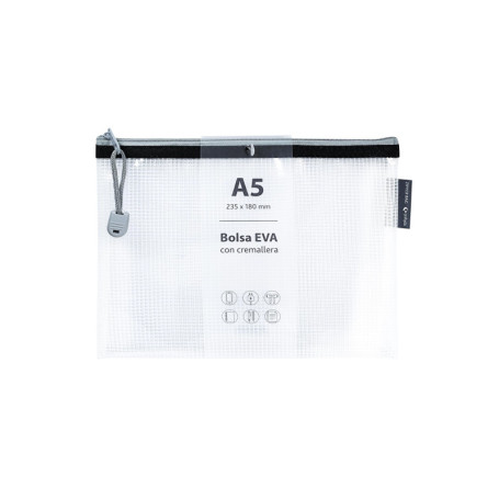 Sac à fermeture éclair Grafoplás A5 en EVA transparent - Protection et style
