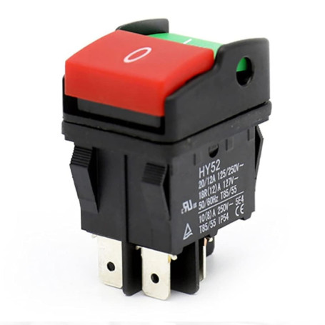 Interrupteur à Bouton-Poussoir Électrique Dytabepl HY52 - Résistant à l'Eau et à la Poussière