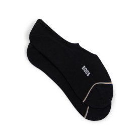 BOSS Lot de 2 Paires de Chaussettes Invisibles en Coton Mélangé - Noir