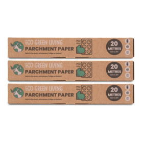 Lot de 3 rouleaux de papier sulfurisé compostable Eco Green Living