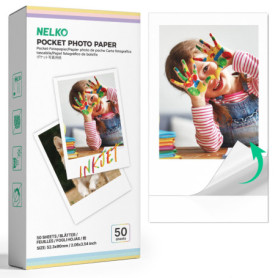 Papier Photo Autocollant Nelko Premium 52.3x90mm - Pack de 50 Feuilles