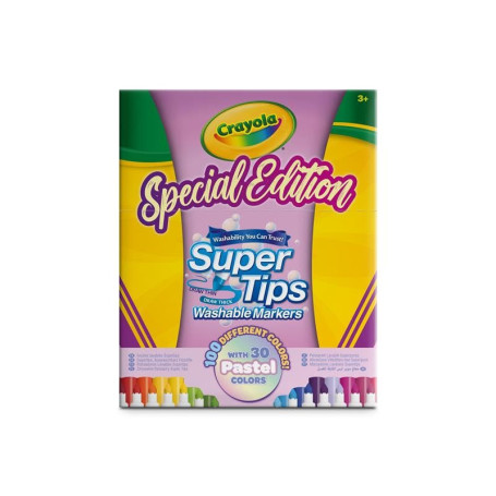 CRAYOLA Super Tips Pastel - Lot de 100 Feutres Lavables pour Adultes