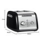 Grille-Pain Compact KitchenAid 2 Tranches Noir Onyx avec Fonction Maintien au Chaud