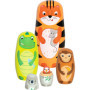 Poupées Matriochka en Bois Goki - Jeu d'Empilage d'Animaux Colorés