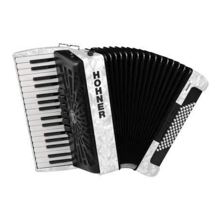 Accordéon chromatique Hohner Bravo III 72 - Blanc nacré