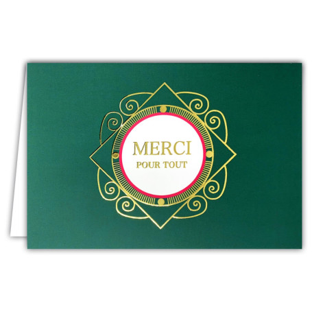 Carte de Remerciements Élégante en Or Doré - Merci pour Tout