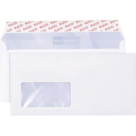 Enveloppes DL avec fenêtre auto-adhésive - Lot de 200 - ELCO