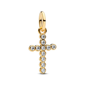 Breloque Croix en Argent Sterling et Or 14 Carats - PANDORA Moments