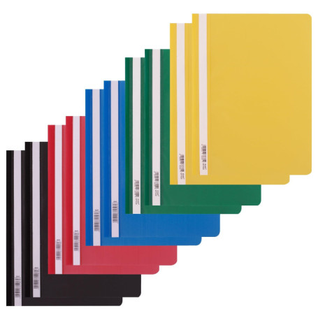 Chemises Transparentes A4 D.RECT - Lot de 10 avec Bande d'Identification