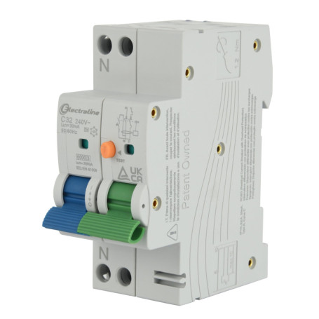 Disjoncteur Différentiel Electraline 32A Type A Courbe C 30mA