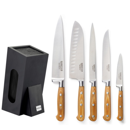 Bloc de 5 Couteaux de Cuisine Essentiel Sabatier Trompette - Acier Inoxydable