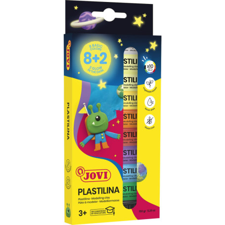 Coffret de Pâte à Modeler Jovi qui Brille dans le Noir - 10 Barres Colorées