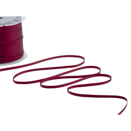 Ruban Satin Double Face Furlanis - Bordeaux 3 mm x 100 m pour Décoration