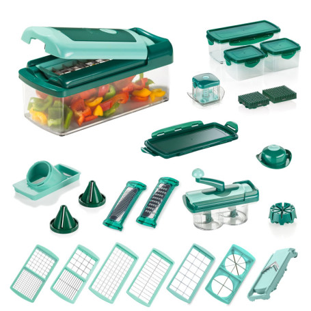 Genius Nicer Dicer Fusion Smart Set - 34 pièces pour découpe facile de fruits et légumes