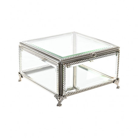 Boîte à bijoux DKD Home Decor Verre Métal (16 x 16 x 10 cm) 49,99 €