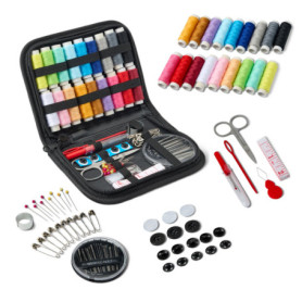 Kit de Couture Portable Amazon Basics - Idéal pour les Voyages, Noir