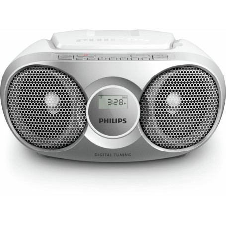 Philips AZ215S - Lecteur CD Portable Argent avec Radio FM et Entrée Aux
