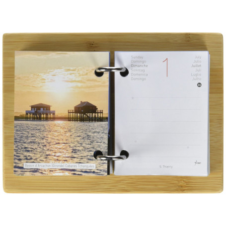 Recharge d'agenda Yvon avec support en bambou