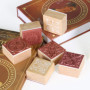 Lot de 6 Tampons en Gomme Carrés avec Poignée en Bois - Motifs Dentelle