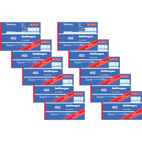 Bloc de reçus autocopiant Herlitz A6 - 80 feuilles