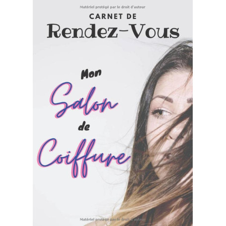Carnet de Rendez-Vous A4 pour Coiffeurs et Salons de Beauté - 110 Pages