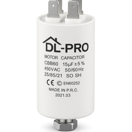 Condensateur Universel 15 µF 450 V avec Connecteurs AMP pour Électroménagers