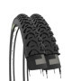 Pack de 2 Pneus ECOVELO 20 x 1.75 pour VTT et Vélo de Ville - Noir