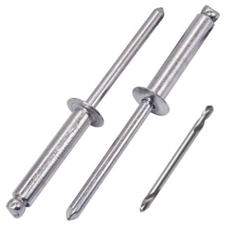 SKIR'CO Lot de 50 Rivets Aveugles en Aluminium 4,8 x 24 mm avec Mandrin Inclus