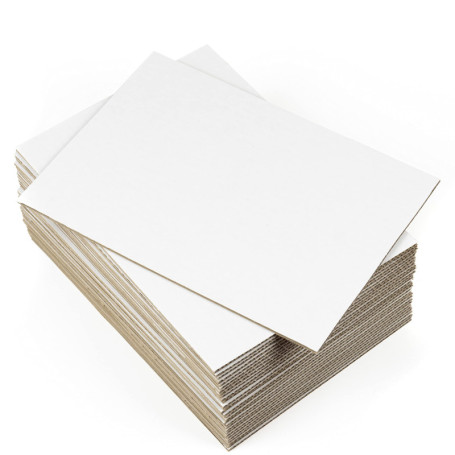 Lot de 20 Feuilles de Carton Ondulé Blanc DIN A4 pour Travaux Manuels