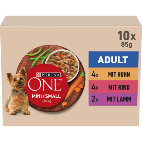 PURINA ONE Nourriture Humide pour Chien Adulte Mini/Small - 10 x 85 g