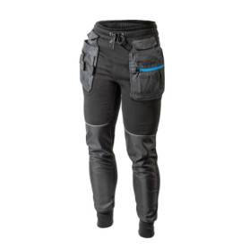Pantalon de Travail Högert Technik Noir avec Poches et Détails Réfléchissants