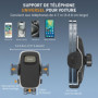 Support Téléphone Voiture YISH avec Rotation 360° - Clip Amélioré pour Smartphones