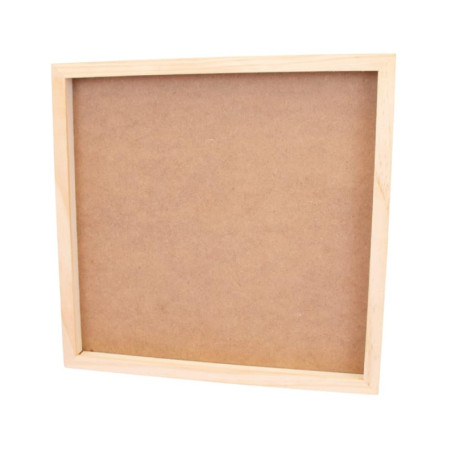 Cadre en Bois Naturel 30x30 cm pour Scrapbooking et Objets 3D