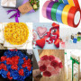 Lot de 6 Rouleaux de Ruban Satin PISTISJACK - 22m x 40mm pour Cadeaux et Décorations