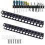 Lot de 2 porte-pinces muraux noirs - Supports d'atelier pratiques