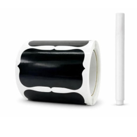 Étiquettes Autocollantes Noires pour Bocaux avec Marqueur Effaçable - Lot de 120