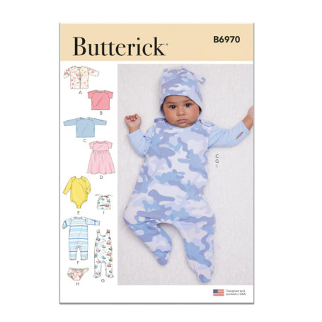 Patron de couture Butterick pour vêtements de sport bébé - 2 pièces multicolores
