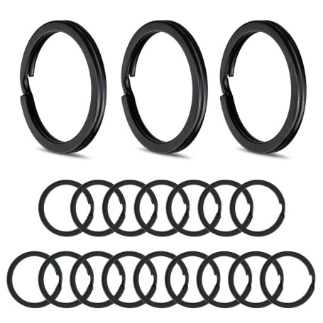 Ensemble de 50 Anneaux Porte-Clés Métalliques Noirs Anti-Rouille - Wugauwor