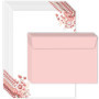Ensemble de 20 enveloppes A5 élégantes avec motifs floraux en vieux rose