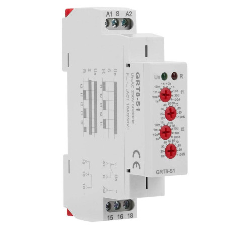 Minuterie Relais Temporisé Broco GRT8-S1 pour Cycle Asymétrique AC 230V