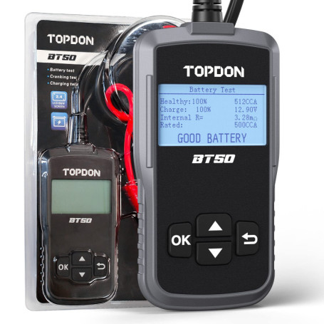 TOPDON BT50 Testeur de Batterie 12V avec Analyseur d'Alternateur