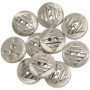 Lot de 10 Boutons Ronds Argentés Ø15 mm pour Couture et Décoration