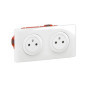Prise Électrique Double Céliane Surface Confort - Blanc avec Boîte à Encastrer