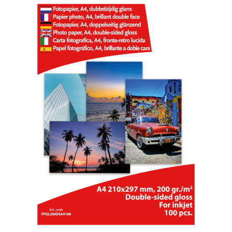 Papier Photo Brillant A4 Albyco 200g - 100 Feuilles Recto Verso