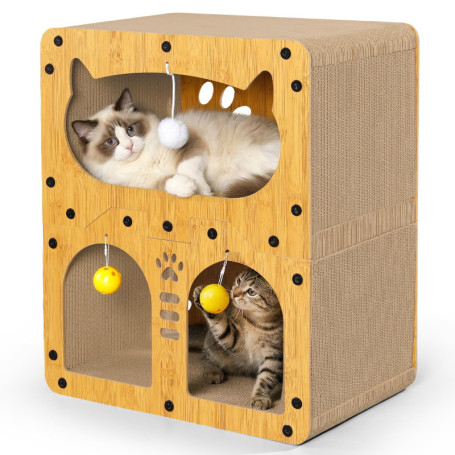 Griffoir Double Couche Gimars pour Chat - Grattage et Repos en Carton XL