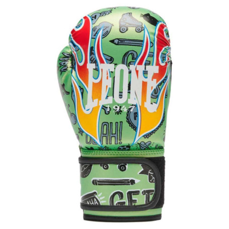 Gants de Boxe Flames 6 OZ pour Enfants - Vert - LEONE 1947