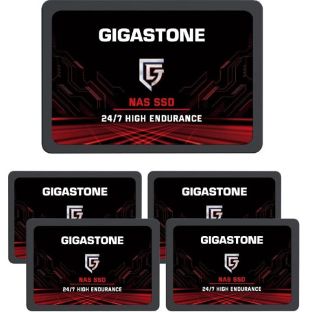 Gigastone SSD Interne 512 Go - Lot de 5 Disques Dur 2.5" Haute Vitesse pour Gamers
