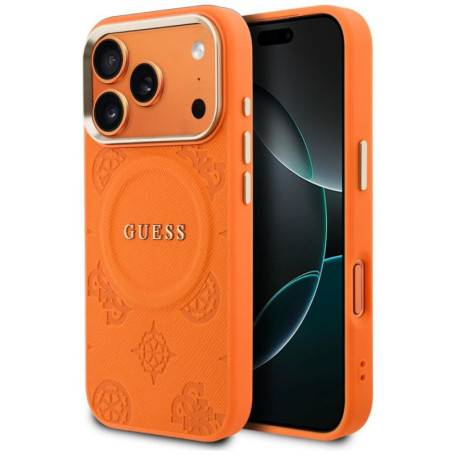 Coque Guess Peony Hot Stamp MagSafe pour iPhone 17 Pro Max - Noir