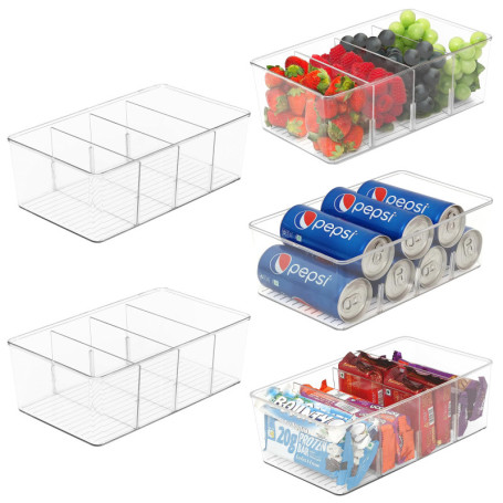Bac Alimentaire Plastique Winter Shore - Lot de 5 avec Compartiments Amovibles